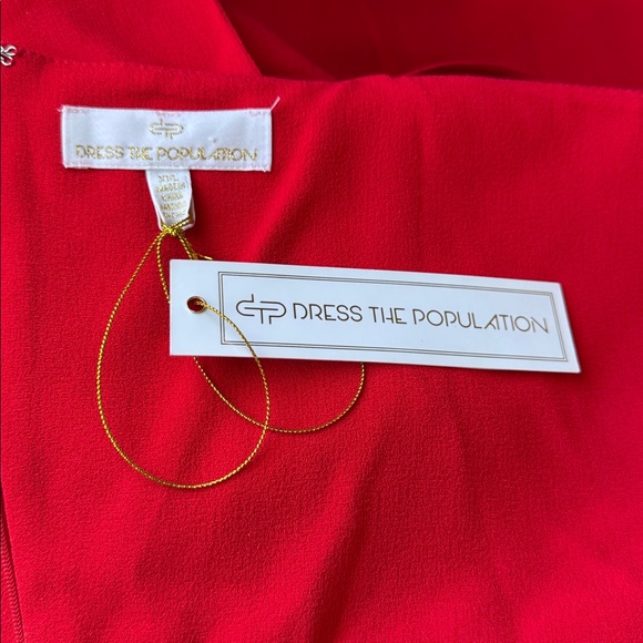 New with Tags Dress the Population Beth Ruffle Sleeve Cocktail Dress - Picture 8 of 8